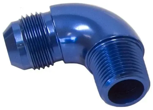Af Racing -10An Full-Flow 90° Npt-To-An Adapter — 3/8" Npt To -10An (Af522-10-06) 1