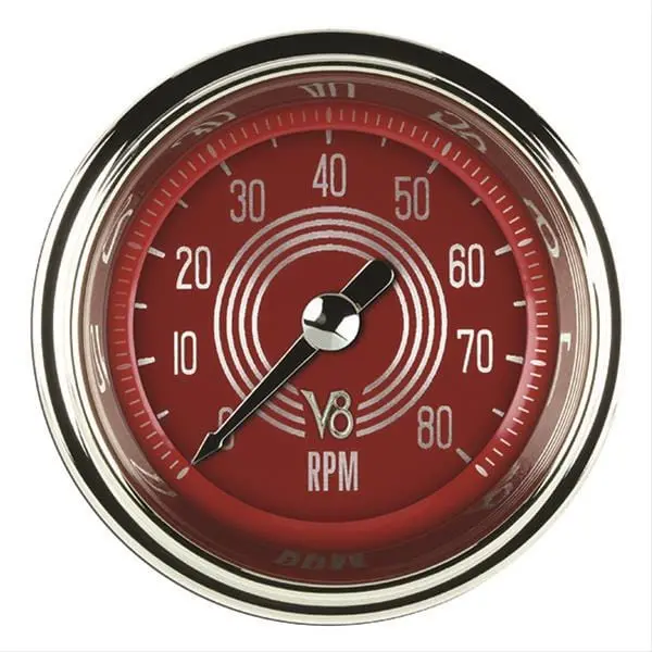 Classic Instruments V8Rs183Shc Red Steelie Series Tachometer 1