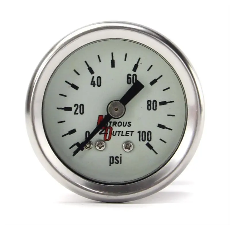 Nitrous Outlet 00-63004 Luminescent Fuel Pressure Gauge – 0–100 Psi 1
