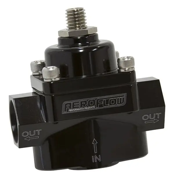 Billet Aluminum 2-Port Fuel Pressure Regulator – 3/8" Npt Inlet/Outlet (Af49-4001Blk) 1