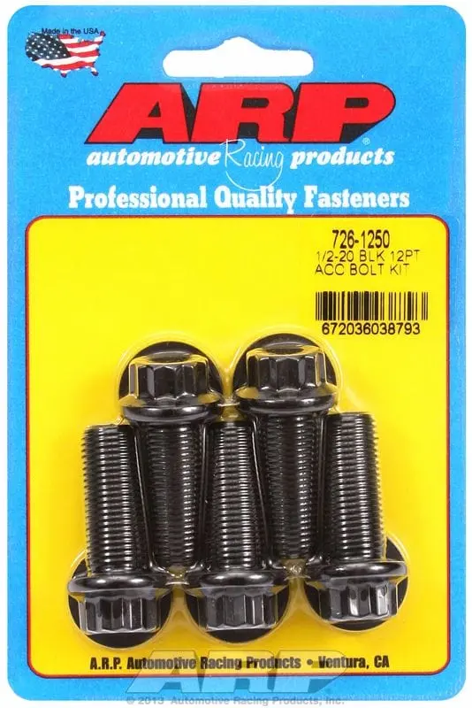 12-Point Black Oxide Bolt Kit – 5-Pack, Metric M8, Part Ar726-1250 1