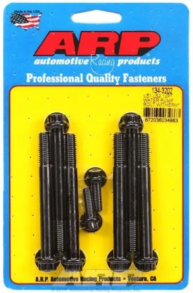 Water Pump & Thermostat Mounting Bolt Kit – 12-Point Black Oxide Finish (Ar134-3202) 1