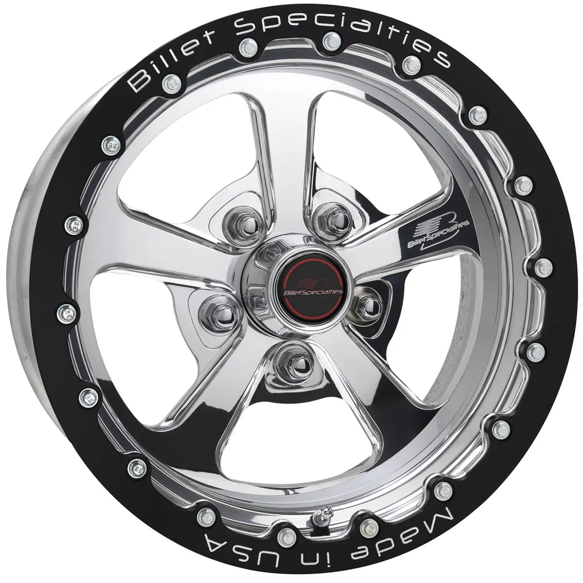 Billet Specialties Rs Series Wheel – 17X5.5 Inch, 5X4.5 Bolt Pattern, Gloss Black Finish 1