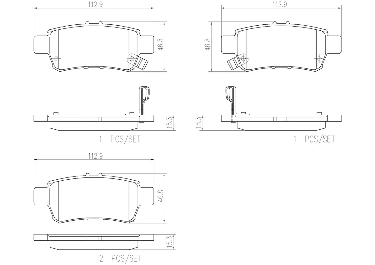Brembo P28062N Ceramic Brake Pads – Nao Formulation 1