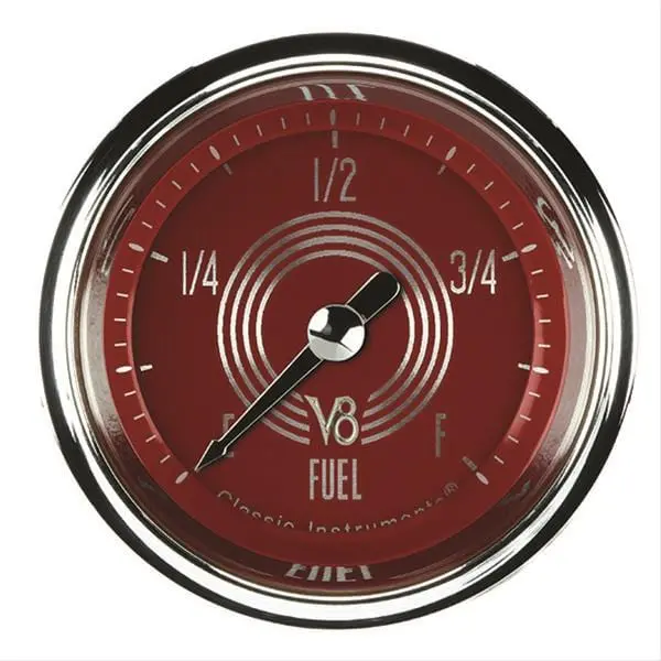 Classic Instruments V8Rs109Shc Red Steelie Series Gauges – Vintage-Style 2-1/16" Speedo & Tach Combo 1