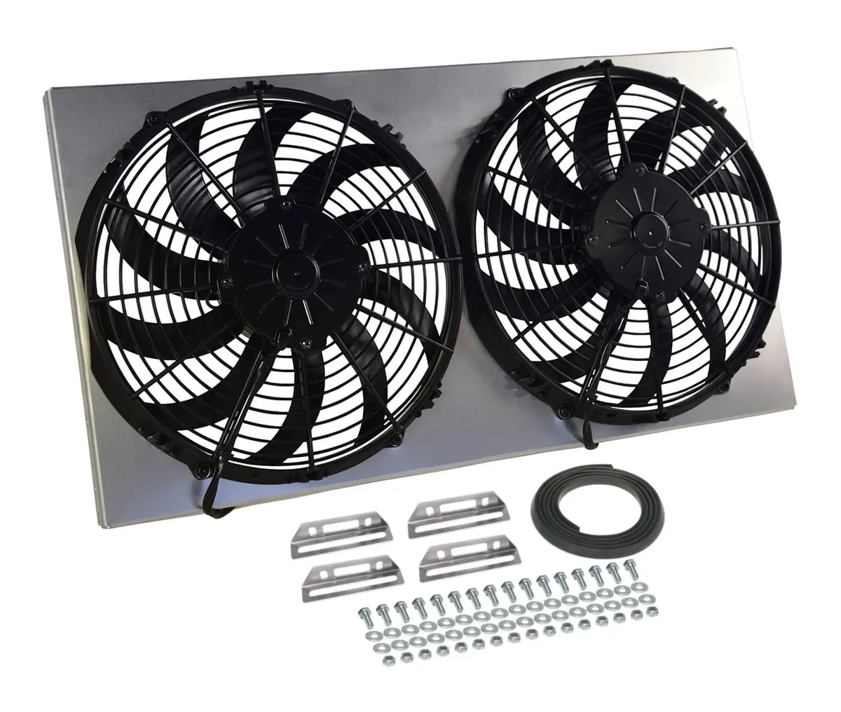 Derale 16850 Dual High-Output Radiator Fan And Shroud Kit 1