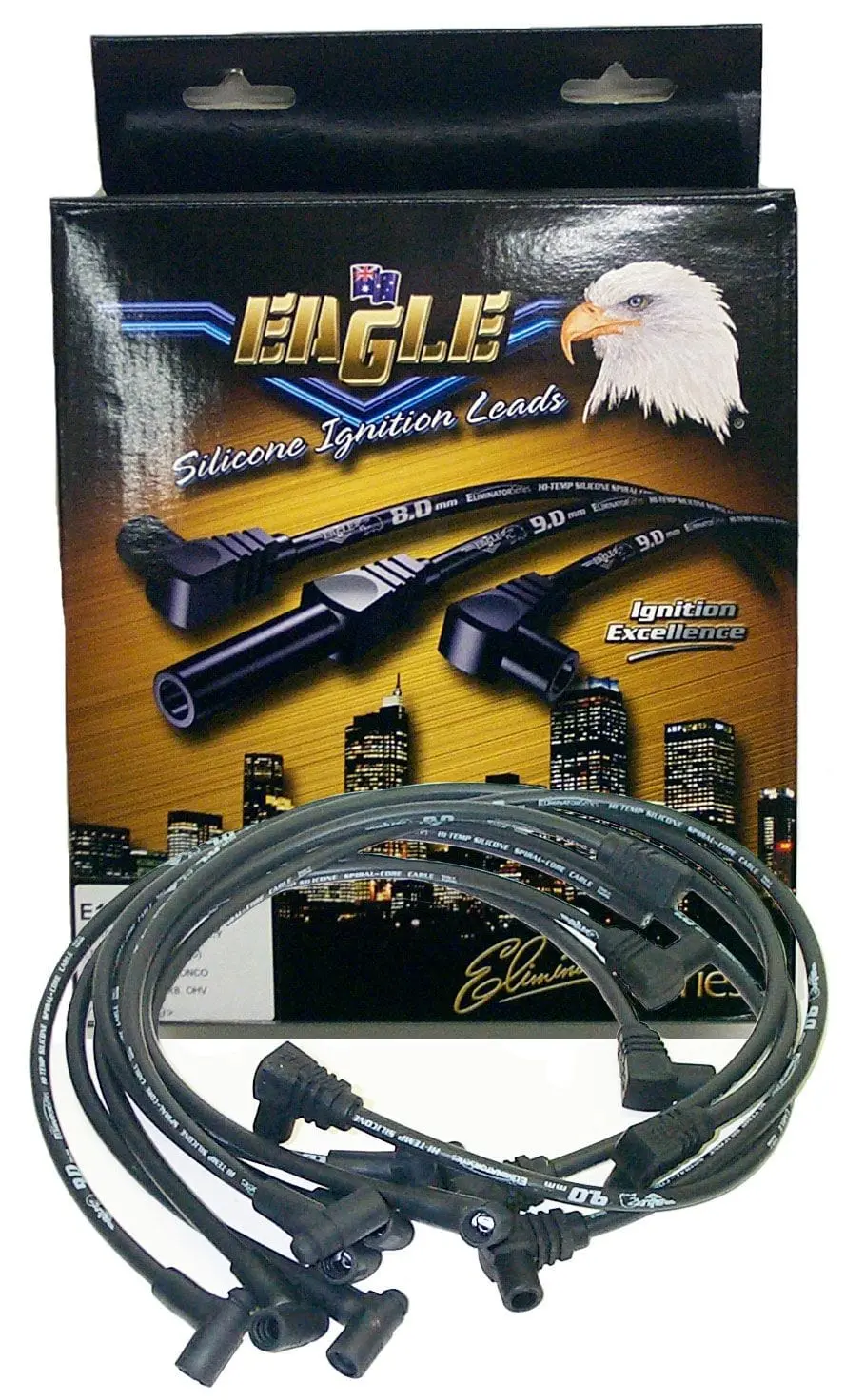 9Mm Eliminator Series I Over-Cover Ignition Wire Set – Black Silicone Jacket, Suppressed Design 1