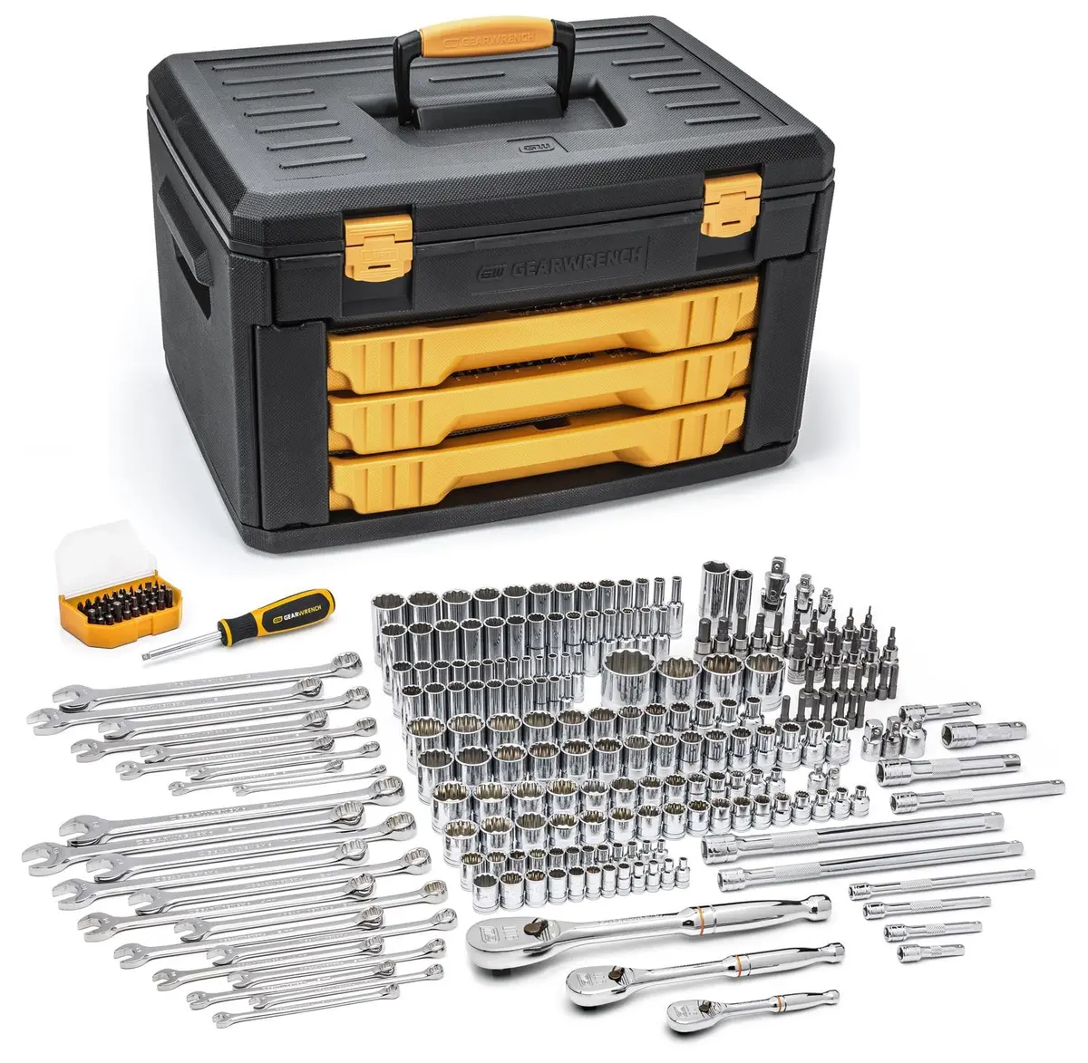 Gearwrench 80972 243-Piece 12-Point Mechanics Tool Set – Comprehensive Professional Socket & Wrench Kit 1