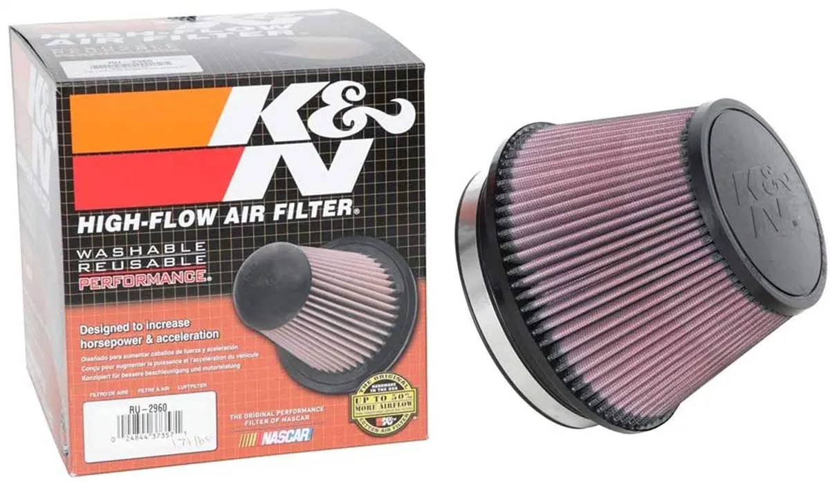 K&N Knru-2960 Universal Clamp-On Air Filter – 6" Diameter, Offset Flange 1